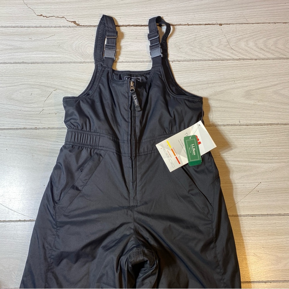 LL Bean Kids Cold Buster Snow Bibs Pants Size 10 Black Snow Pants Ski Winter NWT